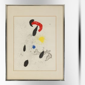 Joan Miro; Original 20thC. Modernist Lithograph - Derriere le Miroir Series