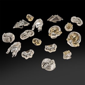 8 Pairs .925 Sterling Silver, 168.6 grams, Wax Clip-on Earrings - Variety - See Pictures