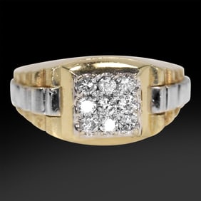 14K Gold, 6.15 dwt, Men's Diamond Ring Size 13