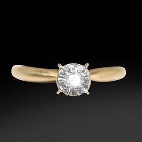 14K Gold Diamond Engagement Ring Size 6 ,  3/4 in. x 1/4 in.