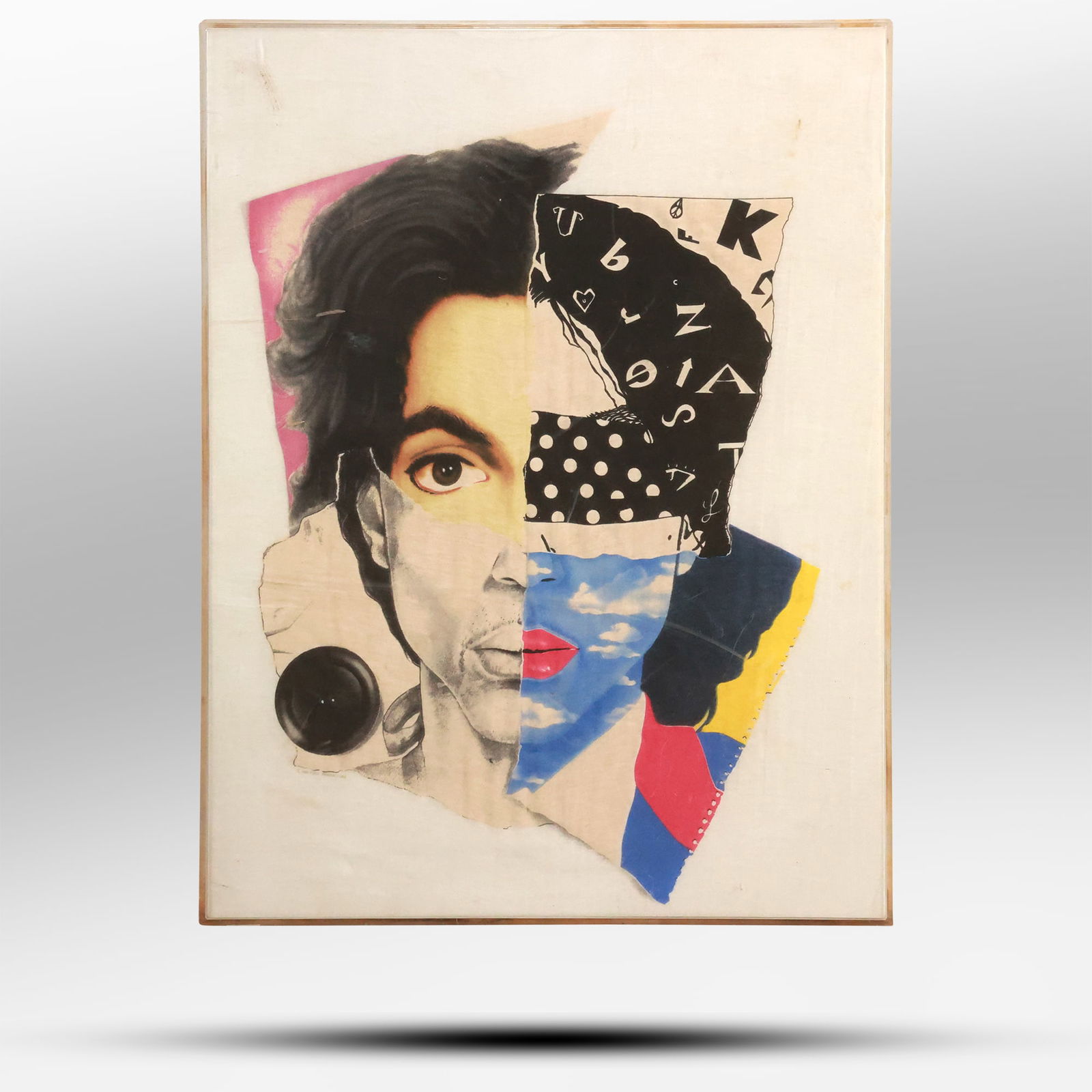 Vintage 1988 Prince Lovesexy Shirt Mounted in a Lucite Wall Mount Frame: Vintage 1988 Prince Lovesexy Shirt Mounted in a Lucite Wall Mount Frame size: 24 x 18.5 [frame size]