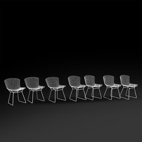 Set of 7 Knoll Harry Bertoia Wire Side Chairs 30 in. height x 21 in. wide