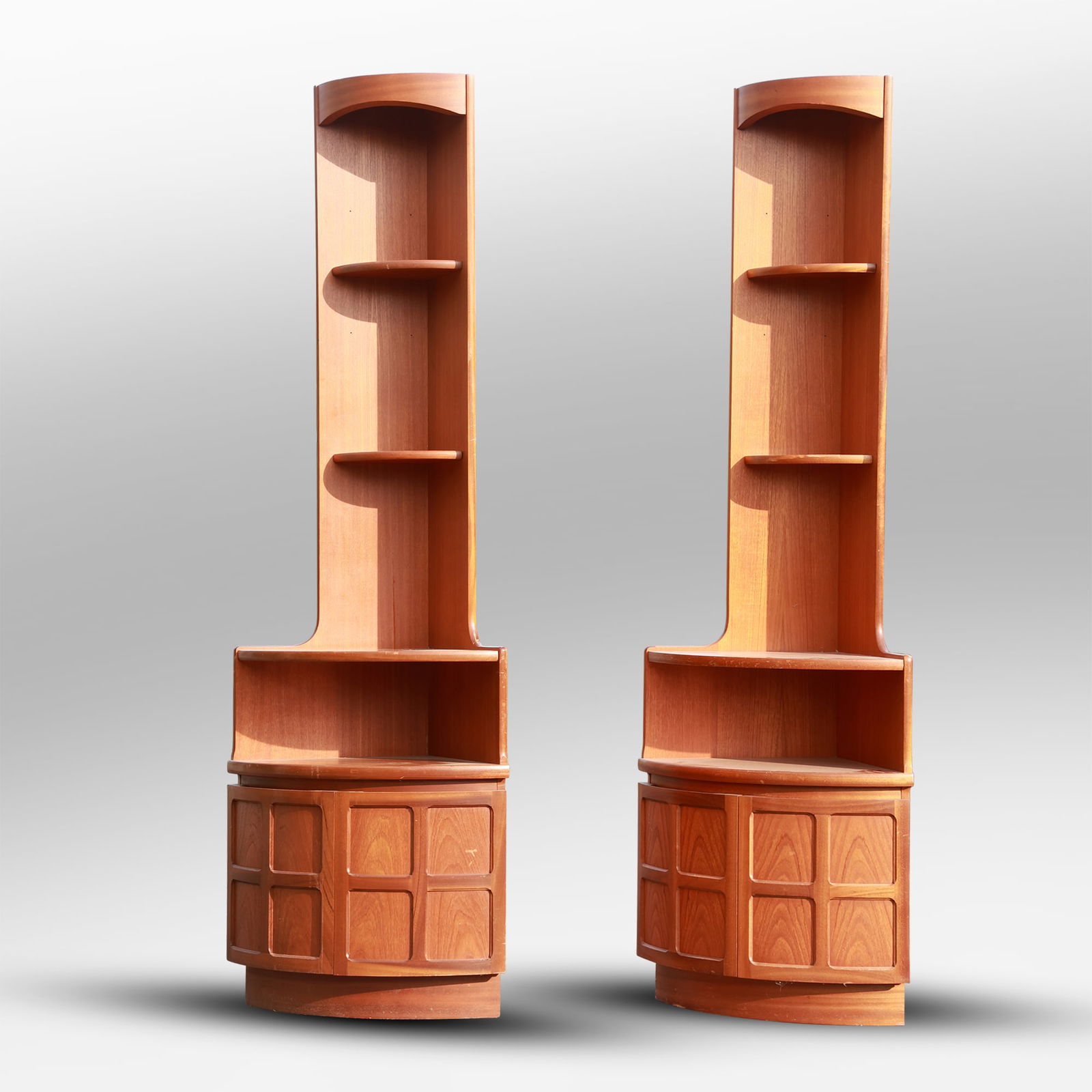 [2]  Danish Modern Style Corner Cabinets by Nathan Furniture Co. Mid-Century Modern 76 in. height (1 of 15)