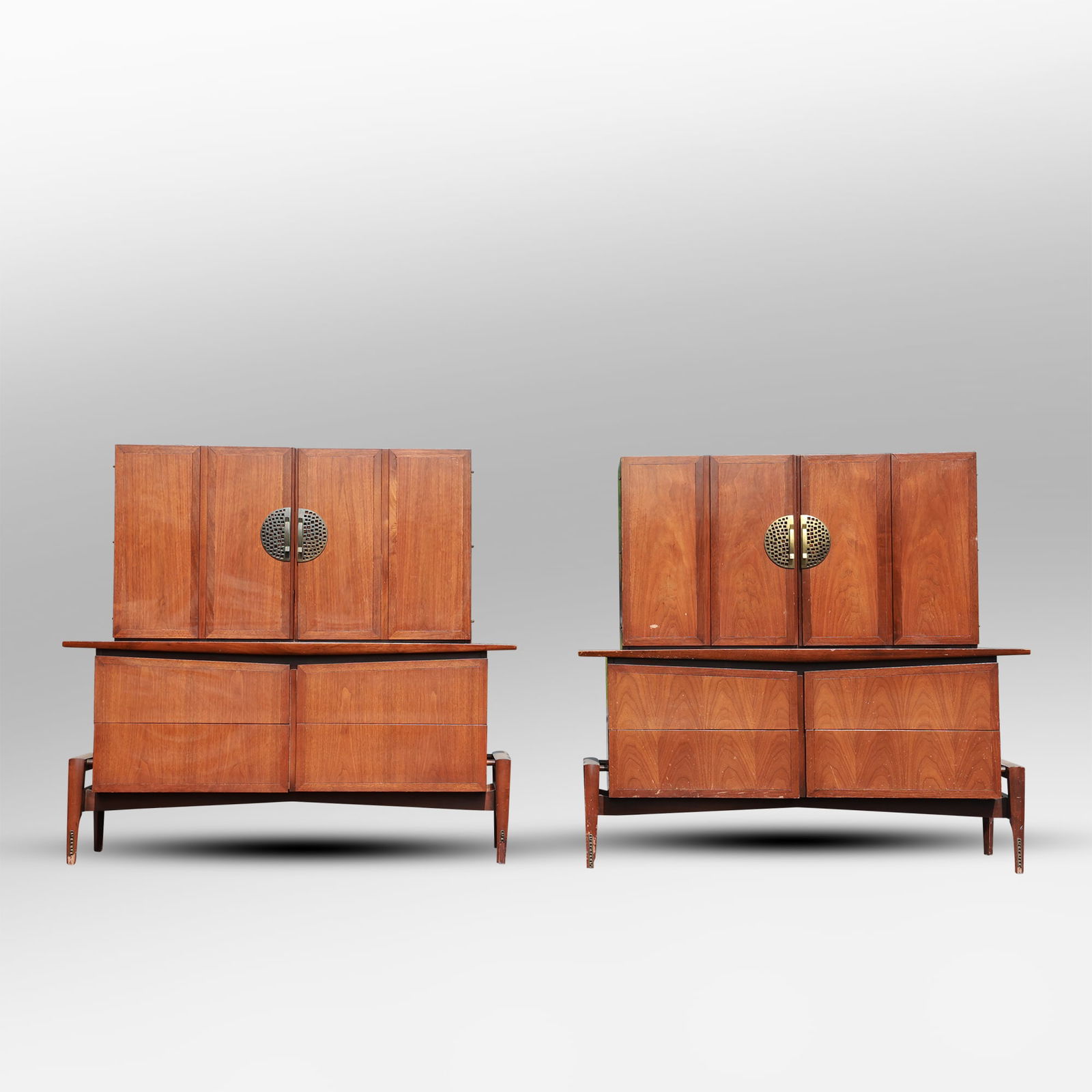 Pair Stunning Hobey Helen Baker Floating Asian Style Tall Chests 49.75 in. height x 53 in. wide (1 of 16)