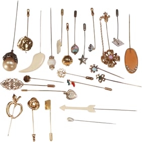 24 Assorted Stick Pins and Hat Pins - Variety - SEE PICTURES