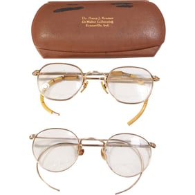 [2] marked 12K Gold Filled Eye Glasses ; 4 3/4 in. x 4 1/2 in & 5 in. x 4 1/4 in.