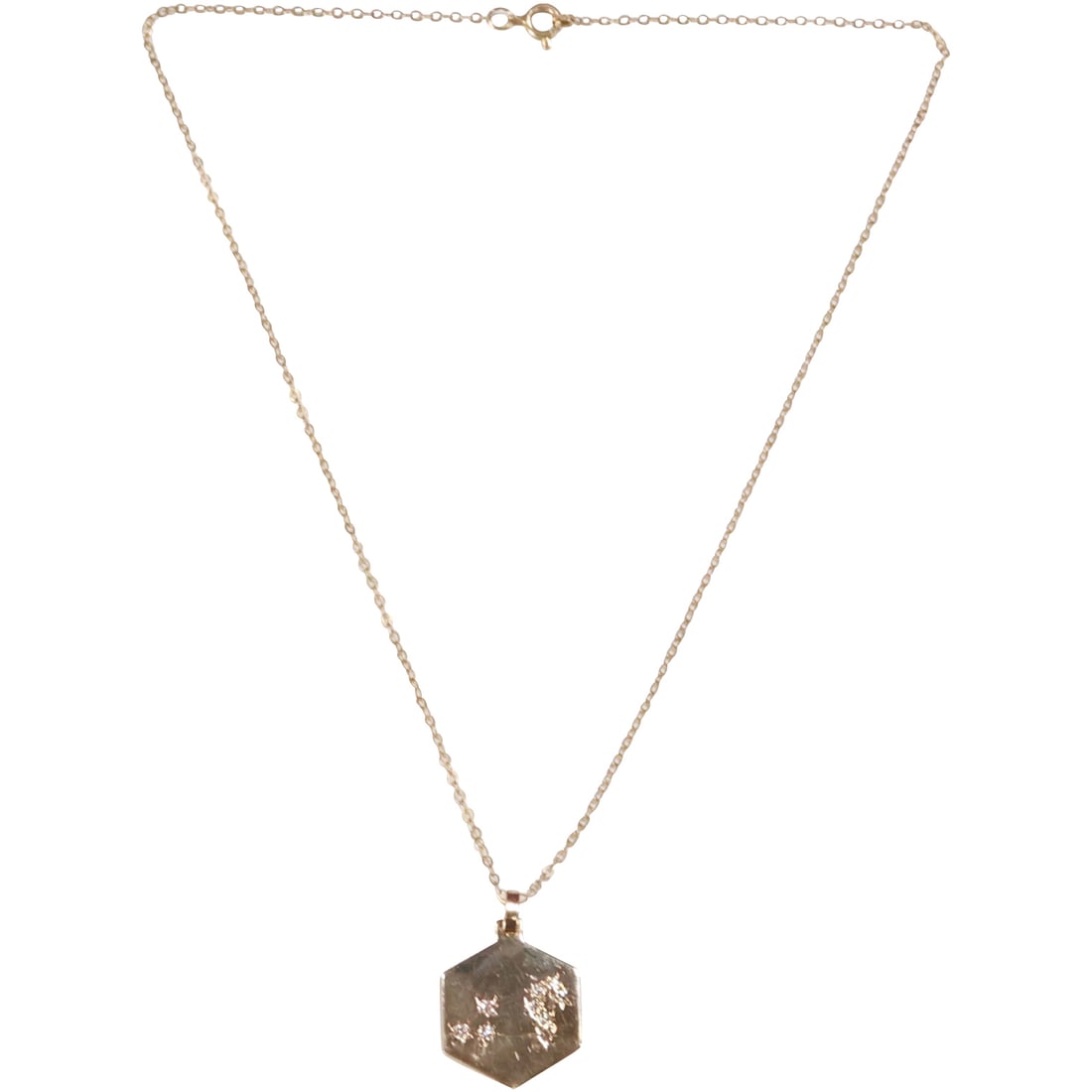 14K Gold P.K. Leo Diamond Pendant 2.3 dwt, 1 in. x 3/4 in. on a 12K GF 16 inch Chain (1 of 11)