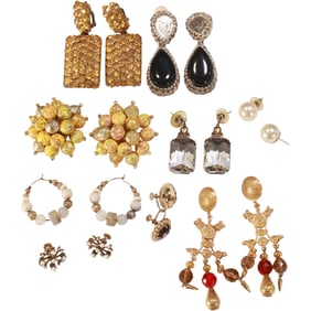 9 Pairs Assorted Costume Fashion Earrings - See Pictures
