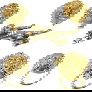 5 Assorted Versace Home Decor Medusa, Lion, Cherub Gold Metal Head Door Knockers: 5 Assorted Versace Home Decor Medusa, Lion, Cherub Gold Metal Head Door Knockers. size: 4.5h 6w