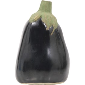 Patricia Garrett Eggplant Studio Pottery Purple Ceramic Vase Signed on Base 6.5 in. height x 4.25 in