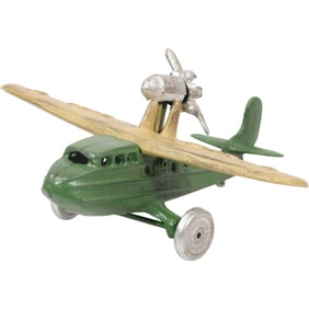 Vintage Kilgore "Sea Gull" Cast Iron Toy Airplane in Original Paint. 8 inches length