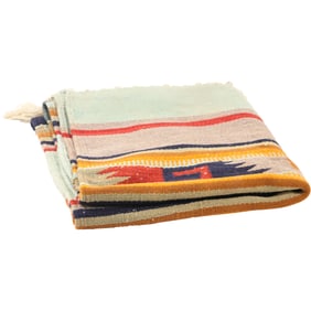 Vintage Inidian Geometic Design Loom Blanket, Wall Hanging, 51 in. length
