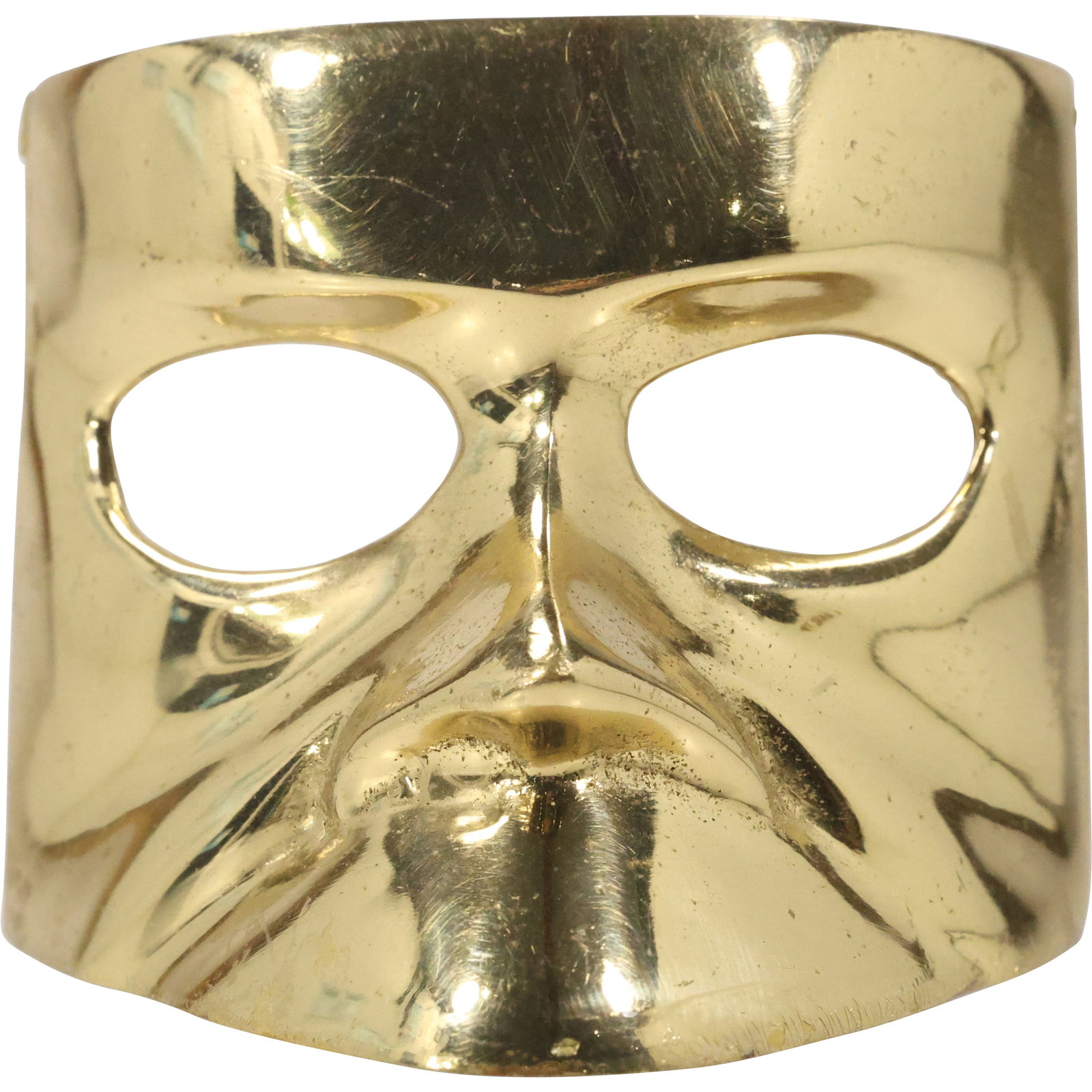 Small Polished Brass Masquarage Bouta Mask Charm 2.25 in. x 2.25 in.: Small Polished Brass Masquarage Bouta Mask Charm 2.25 in. x 2.25 in. size: 2.25h 2.25w