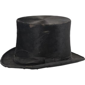 Original Antique BEAVER SKIN TOP HAT, Gimbel Brothers, Philadelphia, New York, Paris