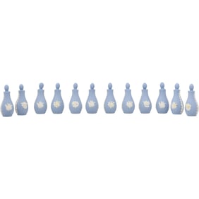 Set 12 Miniature Wedgwood Perfume Bottles with Stoppers - All Matching