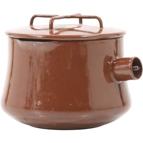 Vintage Dansk Kobenstyle Enamelware Casserole or Cooking Pot, Mid-Century Modern