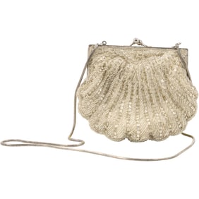 Fabulous All Beaded "SHELL" Design Purse, 5.5 in. x 6.5 in.