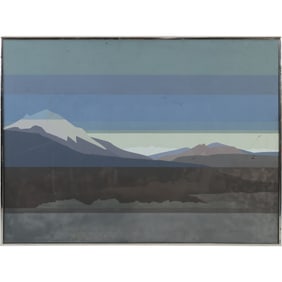 Vought 1979, 20th C. Oil on Canvas Painting Western American Mountainous Landscape