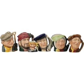 Estate Grouping of 6 Assorted Royal Doulton Character Toby Mugs - See Pictures