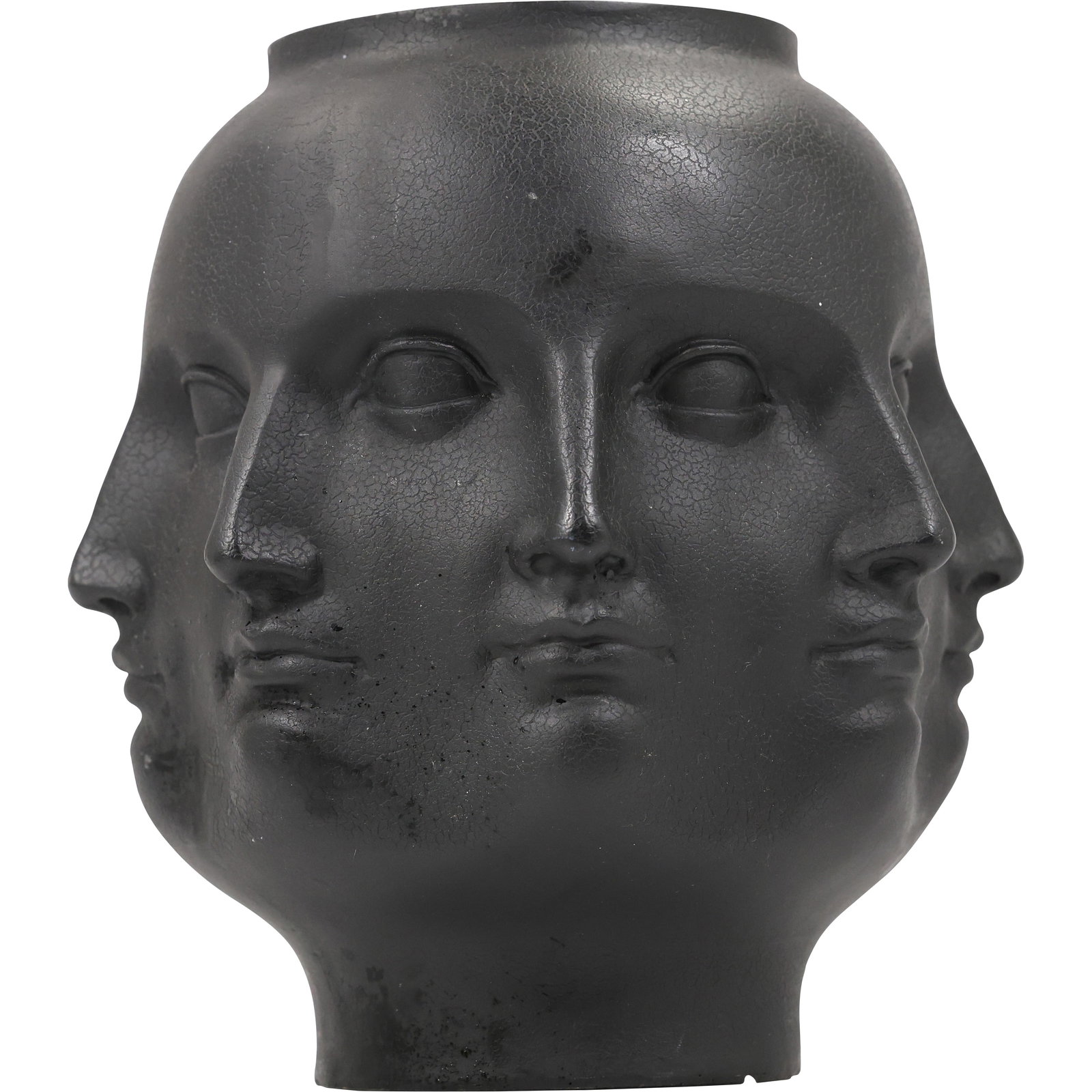 Black Fornasetti Adler style Perpetual Head Face Vase in Hard Composition Casting 9.75 in. x 8 in. (1 of 12)