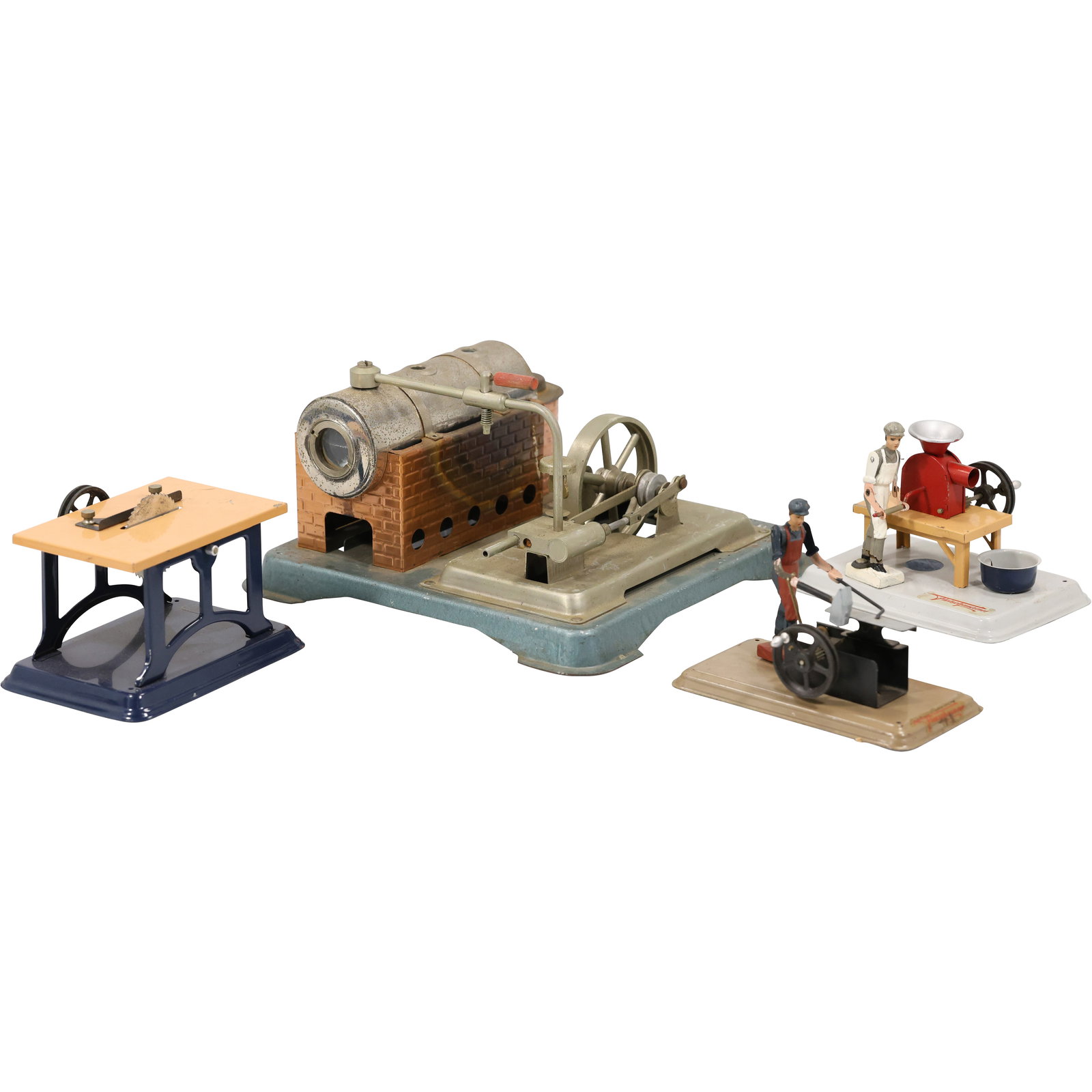 4 Pieces: Jensen Toy Steam Engine, Western Germany Saw, Iron Forger, Fleischman Baker (1 of 20)