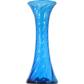 Blenko? Tall Cobalt Blue Flared Top Vase 20 inches height x 8 inches wide