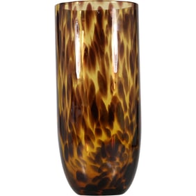 Tall Art Glass Tortoise Shell Design Vase 12 in. height x 5.25 in. wide