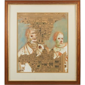 Unique Mixed Media Clown Map of Philadelphia Pa, Framed