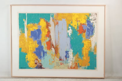 Helen Seasonwein, Signed, Colorful Abstract Framed Serigraph