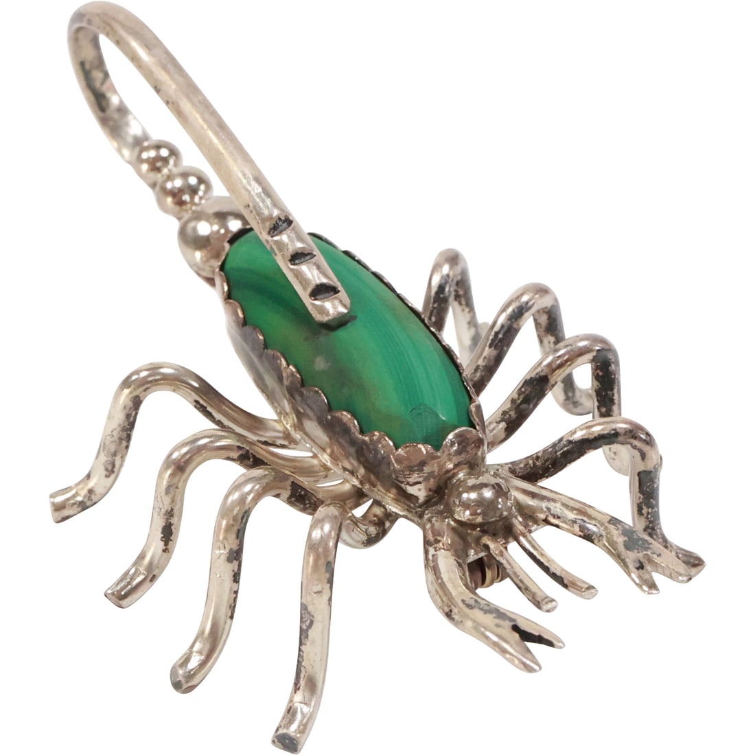 Rone Sterling Silver 10.1 grams Sterling and Malachite Scorpion Pin Excellent Quality 2 1/8 in.: Rone Sterling Silver 10.1 grams Sterling and Malachite Scorpion Pin Excellent Quality 2 1/8 in. x 1 1/4 in.