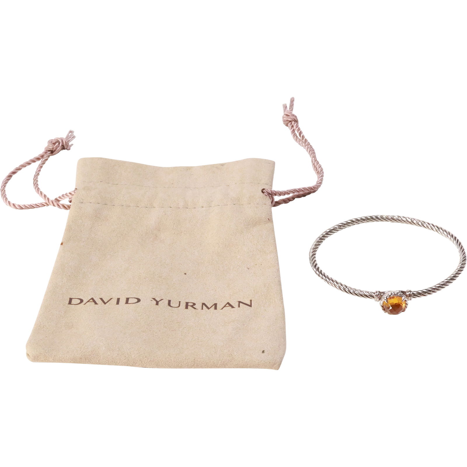 D.Y. DAVID YURMAN .925 Sterling Silver with Citrine Bangle Bracelet 2.5 in. x 2.25 in. x 3/8 in. (1 of 9)