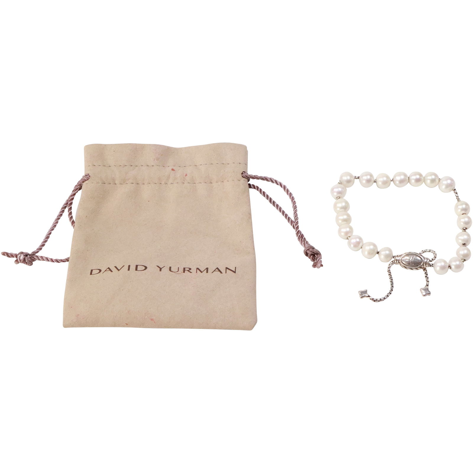 D.Y. DAVID YURMAN .925 Sterling Silver Cassic White Freshwater Cultured Pearl Bracelet: D.Y. DAVID YURMAN .925 Sterling Silver Cassic White Freshwater Cultured Pearl Bracelet, 10 in. x 3/8 in.