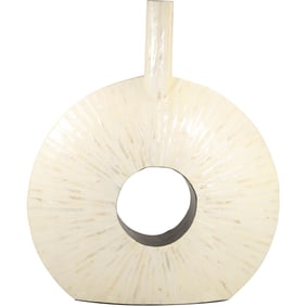 Large Mother-of-Pearl Modern Design "Donut" Vase 28 inches height