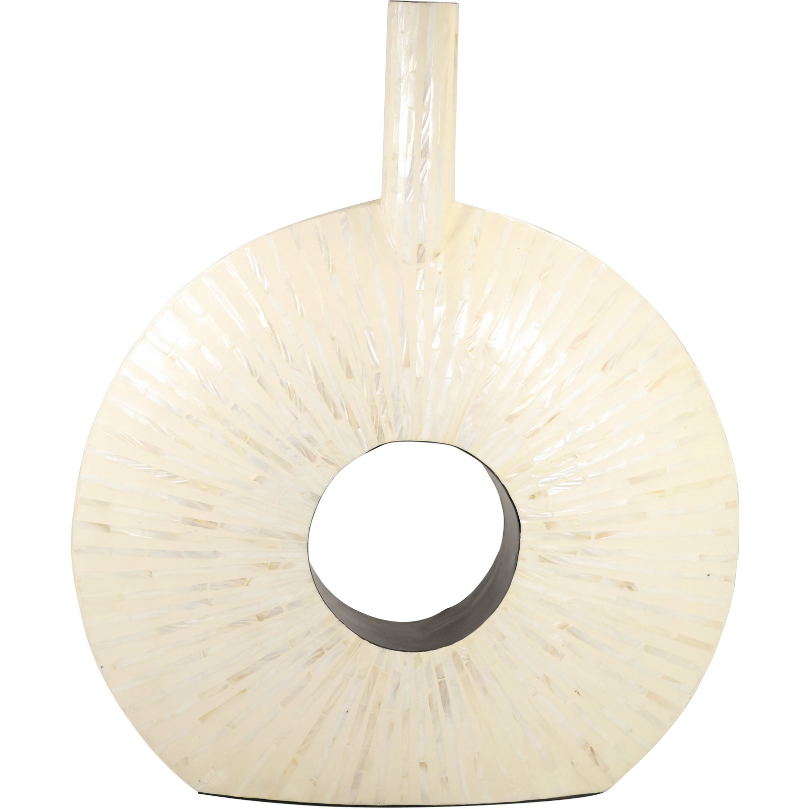 Large Mother-of-Pearl Modern Design "Donut" Vase 28 inches height (1 of 13)