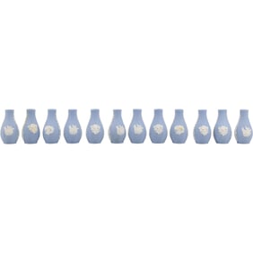 Set 12 Miniature Wedgwood Table Top Bud Vases 2.25 in. height - All Matching