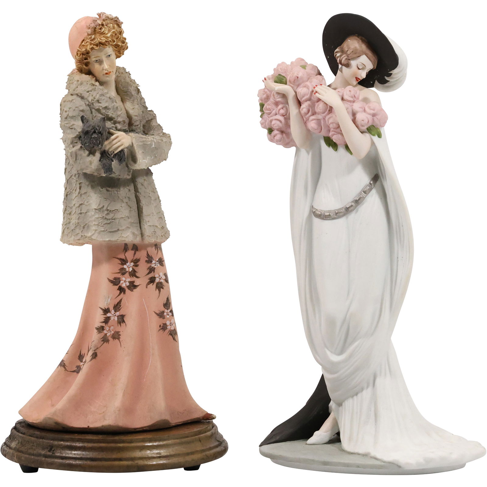 2 Porcelain Fashion Women Statues, Louis Icart and Pucci, 10.5 inches height (1 of 20)