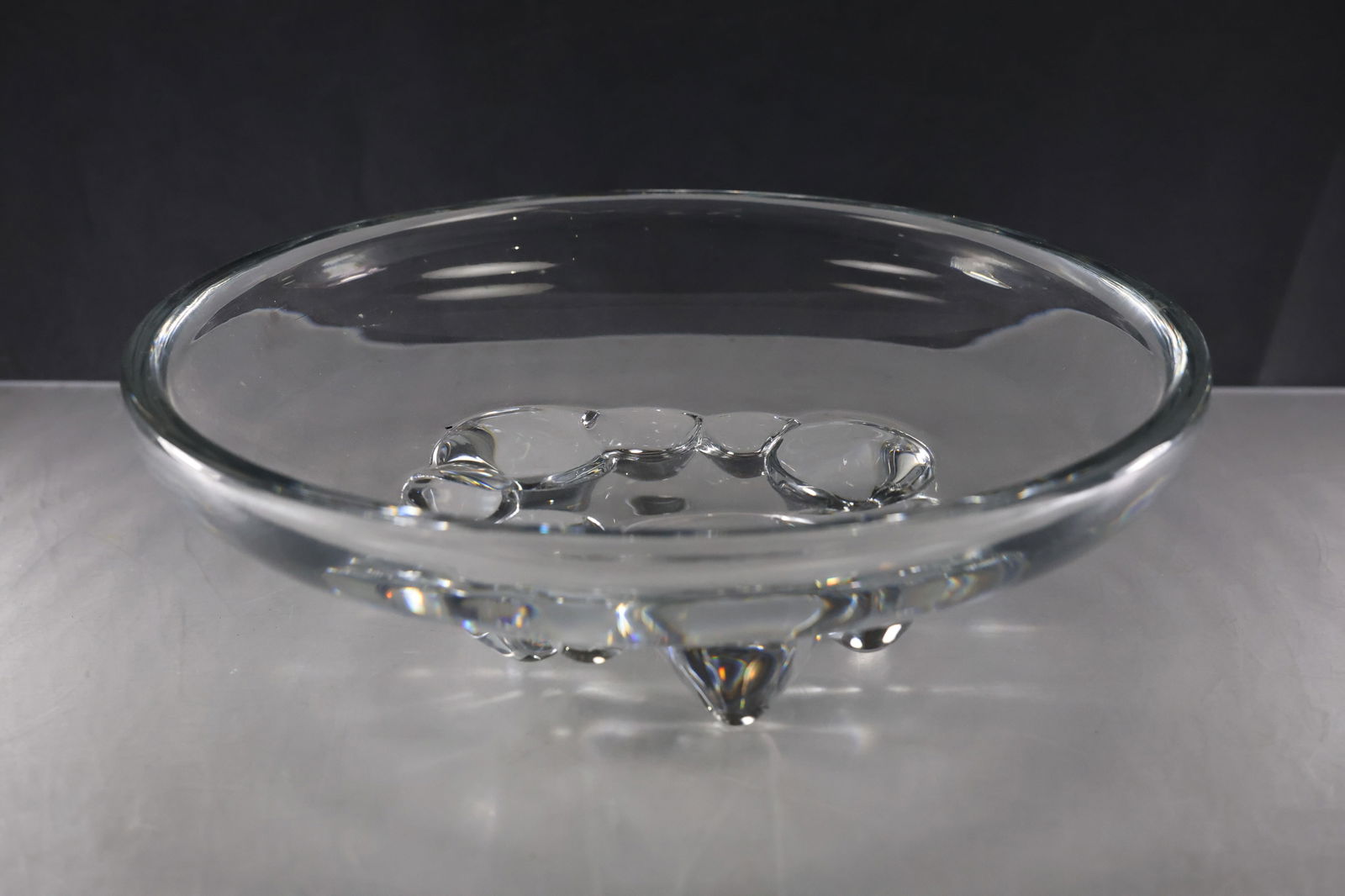 Daum Nancy Crystal Centerpiece Bowl with Conical Feet 11.75 inches diameter (1 of 12)