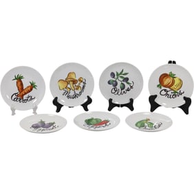 Set of 6 Lenox Vegetable Themed Appetizer Plates 6.5 inches diameter