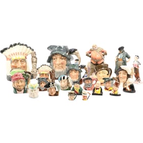 Estate Collection of 22 Assorted ROYAL DOULTON TOBY MUGS Various Characters & Sizes