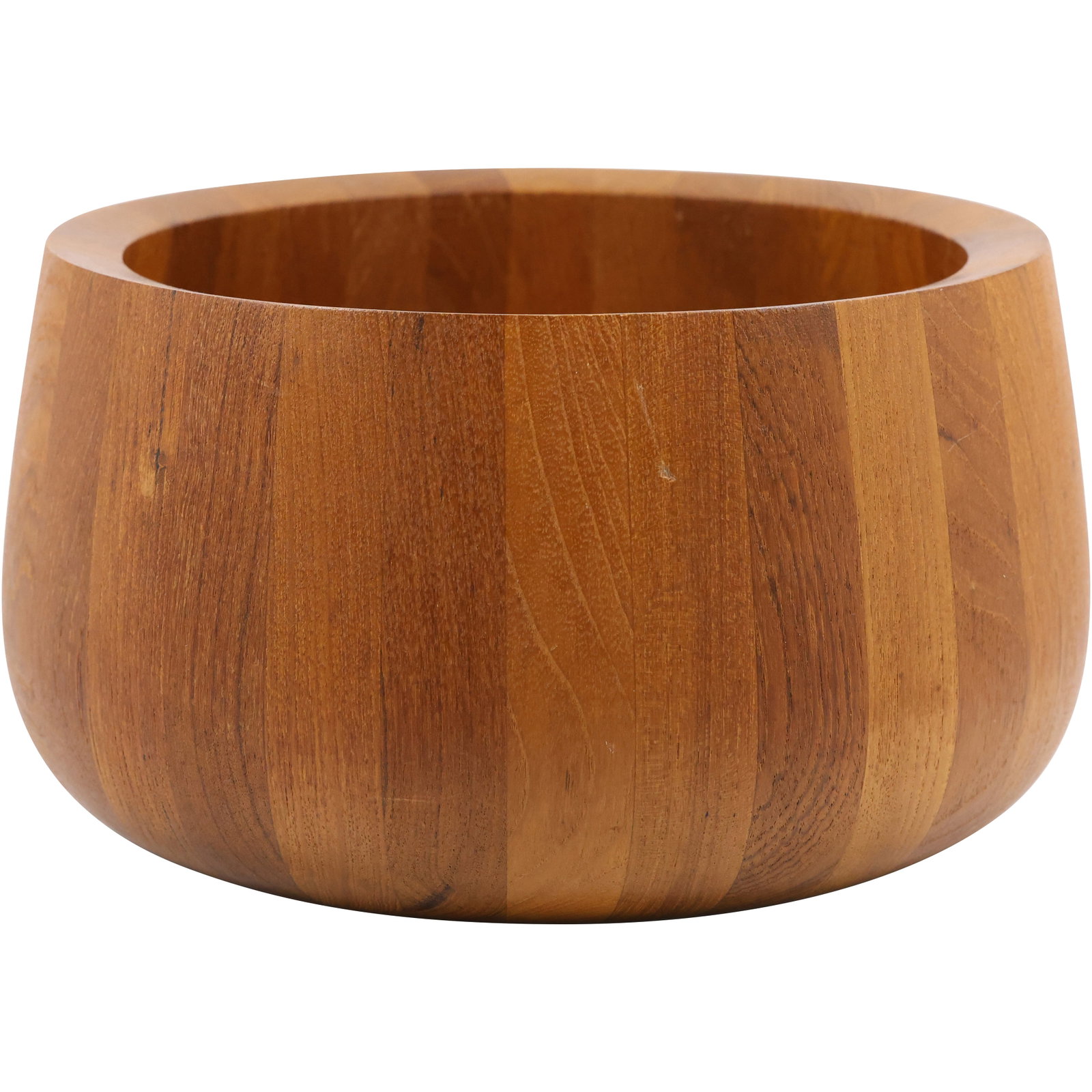 Vintage Dansk Staved Teak Round Salad Fruit Serving Bowl 6.5 in. height x 11 in. wide: Vintage Dansk Staved Teak Round Salad Fruit Serving Bowl size: 6.5h 11w