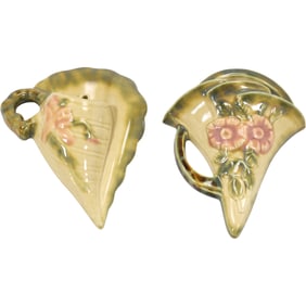 2 Roseville Art Pottery Wall Pockets, 1289-8 , 8.5 inches