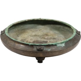 Antique  Bronze Urli, a traditional ceremonial and cooking vessel originating from South India,