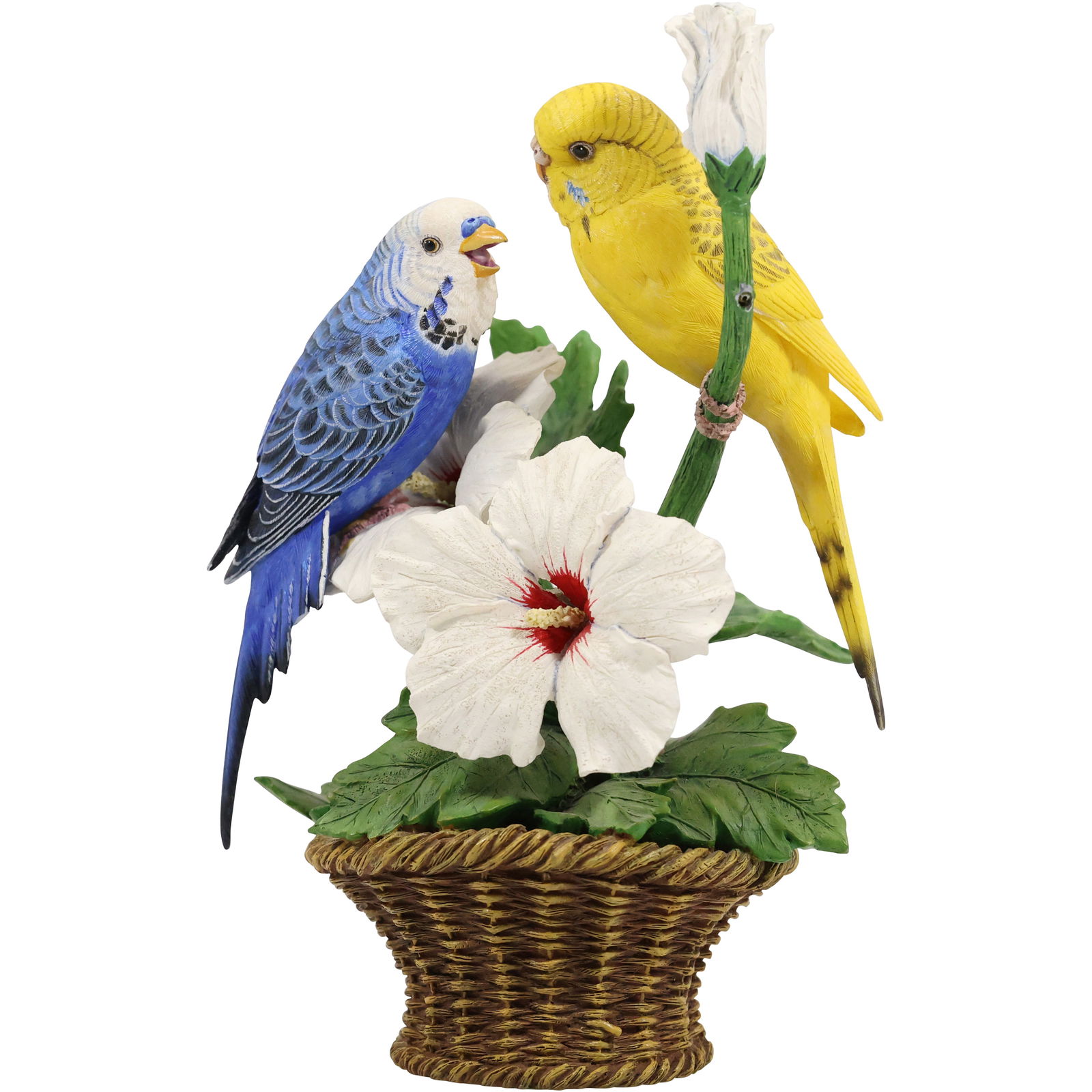 SWEET WHISPERS by Bob Guge,  2 Parakeets in a Basket, Danbury Mint, 8.5 in. height (1 of 19)