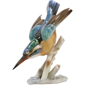 Hutschenreuther Selb Germany Fine Porcelain Kingfisher Bird Figurine Statue 6 in. height