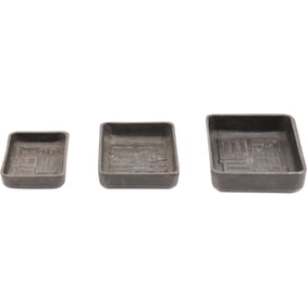 Nest of 3 Japanese Cast Iron Small Dishes / Trays 4 in. length