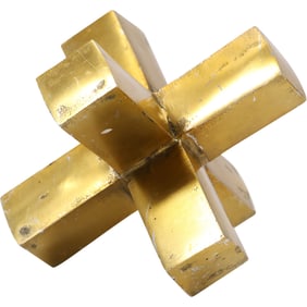 Large Modern Design Gold Gilt Jax Sculpture 6.5 inches x 8 inches