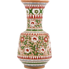 VINTAGE GREEK ICAROS RHODES IKAROS POTTERY PORCELAIN VASE GREECE 10.5 inches