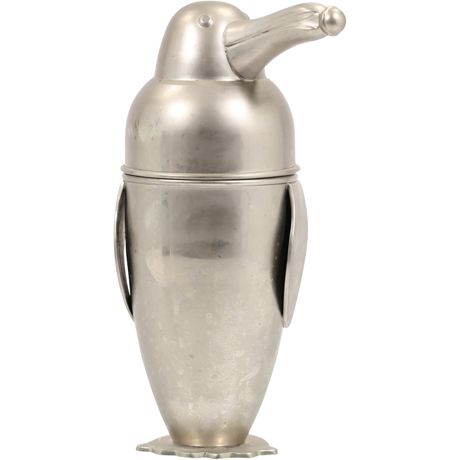 Art Deco Penguin-shaped Figural Metal Cocktail Shaker 11.5 inches heioght x 6 in. wide: Art Deco Penguin-shaped Figural Metal Cocktail Shaker 11.5 inches heioght x 6 in. wideDesign:These shakers are often inspired by vintage Art Deco styles from the 1930s and feature a whimsical penguin