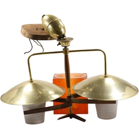Mid-Century Modern Double Boomerang Chandelier Pendant Lighting 2-Light, 24 in. x 25.5 in.