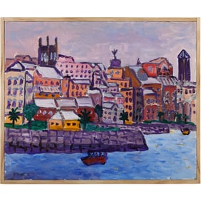 Herman Zuker, b.1959, Polish / American, "Hamilton Harbour Bermuda" Acrylic on Canvas, Signed